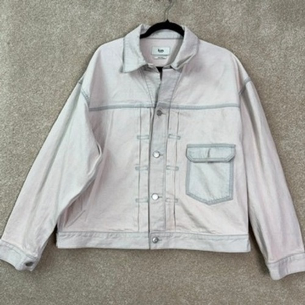 KITH Denim Jacket Mens Large Cotton Relaxed Fit Washed Pastel SS25 Jean Jacket